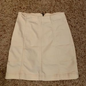 Free People Off-White Denim Mini Skirt